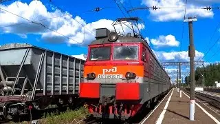Электровоз ВЛ11М-336/338Б с грузовым поездом