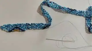 Beaded scarf. Beadwork necklace. Handmade necklace. Seed bead necklace. Pattern bead necklace