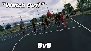 HE PASSED THE BALL TO THE CAMERAMAN?😂 - 5v5 Basketball at the Park