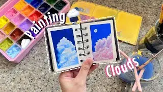 ☁️ painting tiny clouds✨ | mini sketchbook ⚡️