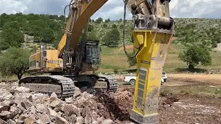 Caterpillar 385C Working With Atlas Copco HB10000 Hydraulic Breaker - Sotiriadis Construction Works