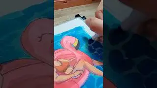 🦩#drawing #sketchbook #marketers #ohuhu #art #pool #watereffect #cozy #colour
