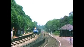 NJT 1995,  early CONRAIL 1977, Steam ex-FEC 148 1975. Ho-Ho-Kus, NJ.