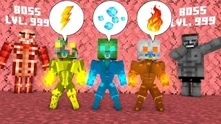Minecraft, Elemental Body Builder Crook LVL 1 VS Body Builder Boss LVL 999 - Applesaucecraft