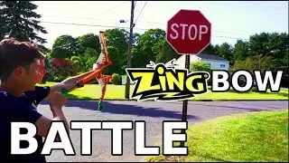 Zing-Bow Trick Shot Golf Battle in the Neighborhood!?!? | Feat. Hunter Boys