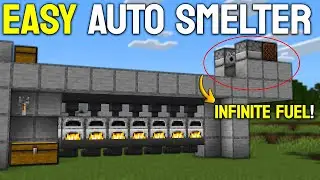 Easy Auto Super Smelter in 1.21 Minecraft Bedrock (Infinite Fuel)