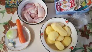 Тушёная картошка с курицей