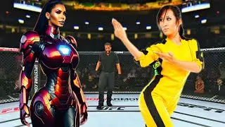 Crazy Fight 🔥🐉Iron Woman vs. Bruce Lee woman - EA Sports UFC 4 Rematch