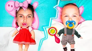 Wow Max and Nastya pretend play to be nanny