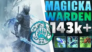 🐻‍❄️ Magicka Warden 143k+ PvE DPS Build「ESO U45」