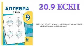 20.9 есеп | Бұрыштың синусының, косинусының, тангенсінің, котангенсінің мәндері | 9 сынып алгебра