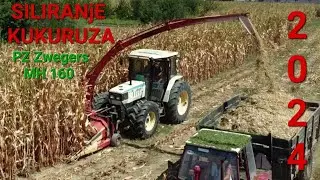 Siliranje Kukuruza sa Dvorednim Silo Kombajem PZ Zweegers MH 160 &  Lamborghini 105 Turbo