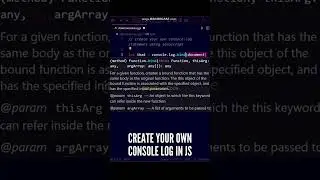😃😃 Create your own console log statement in JS #shorts #javascript #coding #programming #js