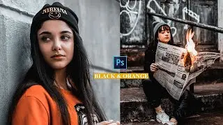Moody Black and Orange Color Grading Effect in Photoshop 2020 || Photoshop Tutorials