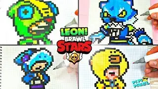 All Leon Collection Pixel Art - Leon, Sally Leon, Shark leon, WEREWOLF LEON