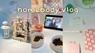 homebody vlog 🧸ྀི⋆♡ cozy days, watching kdrama, baking croissants 🥐, Rokr printing press and more