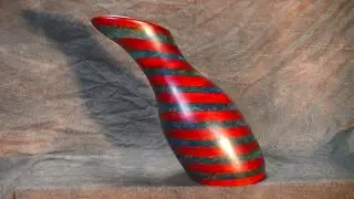 woodturning vase of padouk and blue epoxy resin