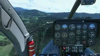 Cowan MD500E short flight around Saint Etienne, Windy landing