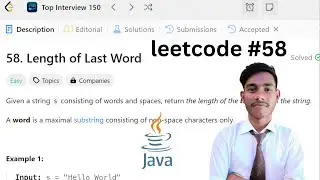 58. Length of Last Word || Strings || leetCode 58 || easy solution || java