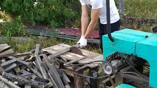 Лайфхак. Как напилить дрова самодельным минитрактором.