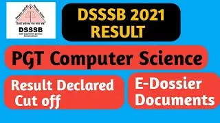 PGT Computer Science 2021 Result Declared DSSSB PGT CS Cut off 2021
