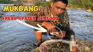 Mukbang fresh Oyster seafood or talaba