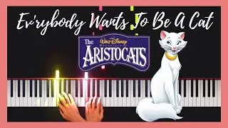 Everybody Wants To Be A Cat | Easy Piano Tutorial | 4K 60fps