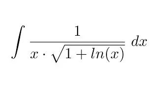 Integral of 1/(x*sqrt(1+ln(x))) (substitution)