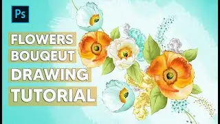 FLOWER DRAWING TUTORIAL in PHOTOSHOP! 