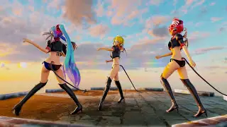 【MMD1440p_60fps】小悪魔・ミク&リン&テト[MASKED BITCH]【Ray-MMD1.3.1】