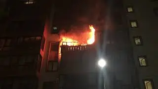 Пожар в ЖК "Пироговская ривьера" 16.03.2020