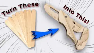 AMAZING INVENTIONS Making my own fully Weird Folding Knife from Popsicle Sticks