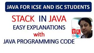 JAVA STACK | STACK IN JAVA | |STACK REPRESENTATION THROUGH ARRAY| |STACK FOR ISC STUDENTS| - 1