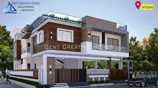 45x75 Modern Duplex House Design by Cent Creative Homes