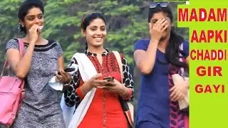 Madam Doing Chaddi Dropping Prank ,Pranks in India,Funny Reaction !Funky TV!