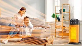 Space Heater Indoor with Humidifier: 2024 Upgraded PTC Electric Heaters with Thermostat
