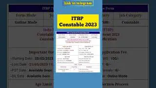 ITBP Constable New Recruitment 2023 । ITBP New Vacancy 2023 । ITBP New vacancy 