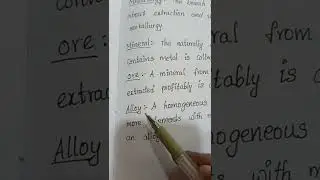 Definitions of Metallurgy,Metal,Ore and alloy