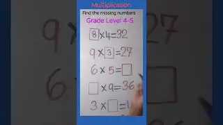Multiplication || Find the missing numbers ||#shorts