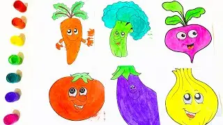 Учим цвета с овощами для малышей | Песенки для детей