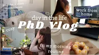 Day in the Life - PhD Vlog #4 | cozy working from home, morning routine, youtube, kombutcha...