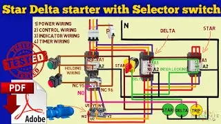 star delta starter with selector switch | star delta connection
