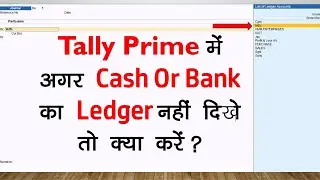 Tally Prime - Show cash and bank ledger in journal voucher