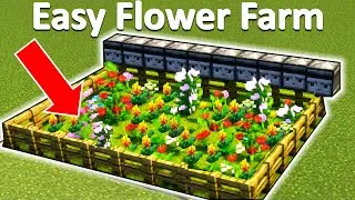 AUTOMATIC FLOWER FARM Minecraft Tutorial : Super Easy | How to make a flower farm in minecraft