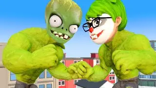 Giant NickHulk and Tani Love Story - Scary teacher 3D Happy Family vs Zombie
