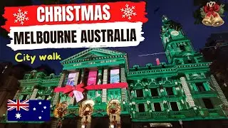 Melbourne, Australia, Christmas walk, 4K Video