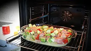 Куриное филе с овощами в сметанно-яичной заливке
