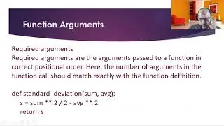 34 Python Course  L10  functions arguments types, required, default or optional argument, variable l