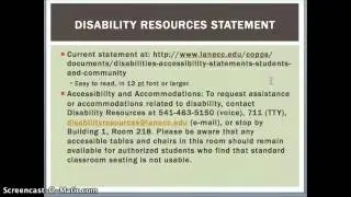 Syllabus and Screencasting