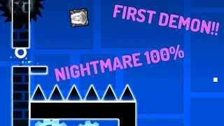 MY FIRST DEMON LEVEL! (Geometry Dash The Nightmare 100%)